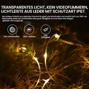 🎄Weihnachtssonderangebot 🎁 Wasserdichte, tragbare und aufrollbare Lichterkette