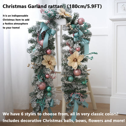 Christmas Garland rattan （5.9FT）