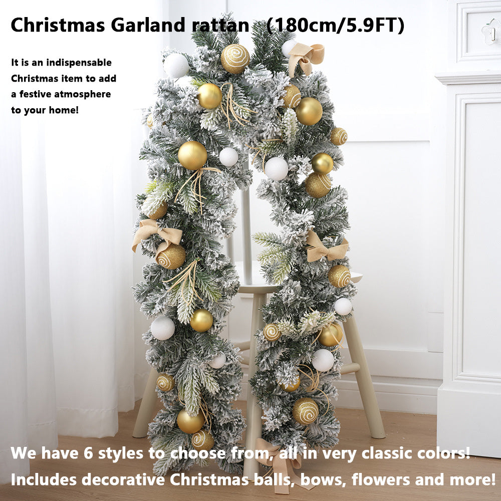 Christmas Garland rattan （5.9FT）