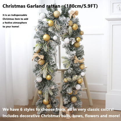 Christmas Garland rattan （5.9FT）