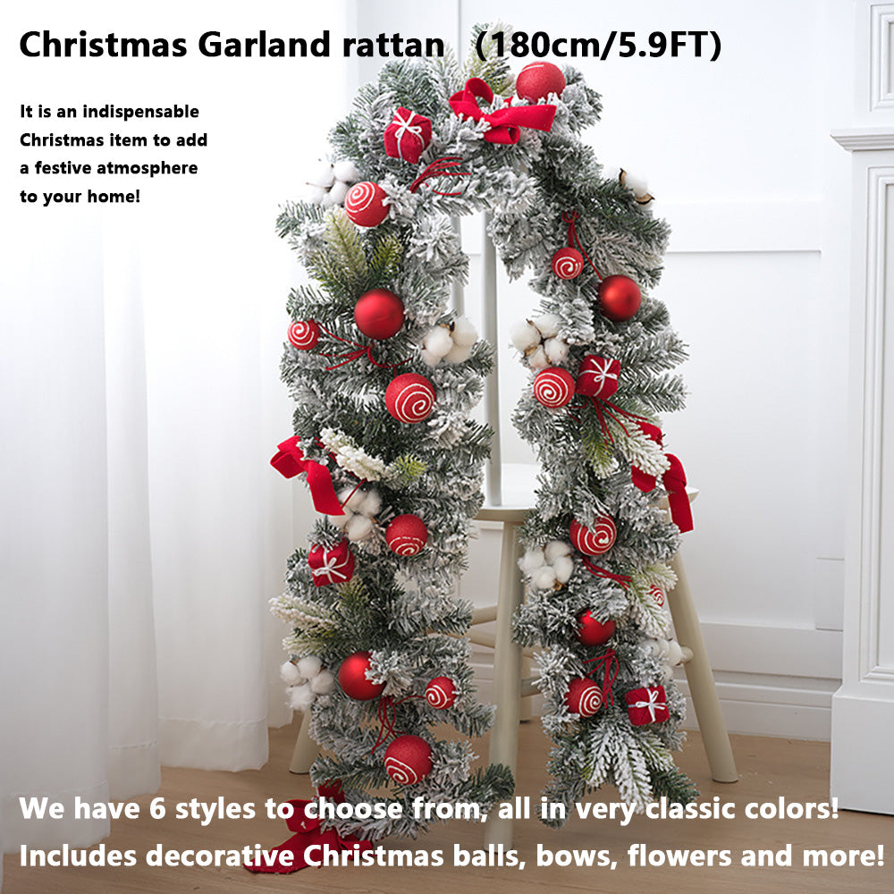 Christmas Garland rattan （5.9FT）