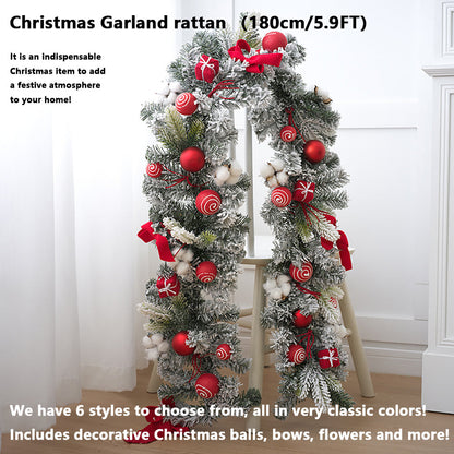 Christmas Garland rattan （5.9FT）