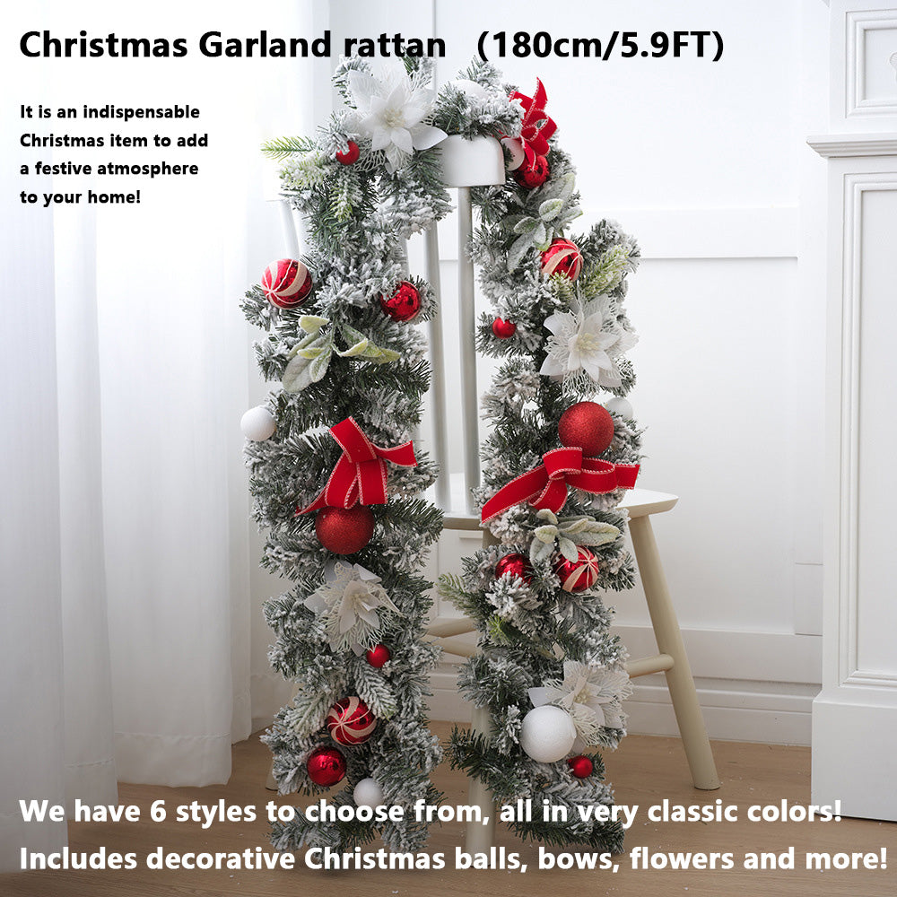 Christmas Garland rattan （5.9FT）