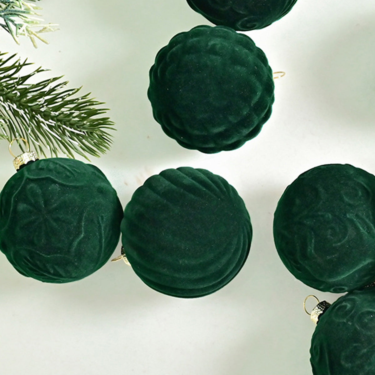 Velvet Christmas Balls 20PCS(2.36 inches/ 6 cm)