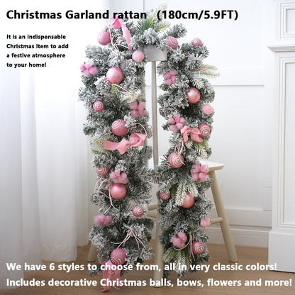 Christmas Garland rattan （5.9FT）