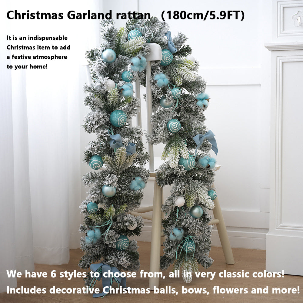 Christmas Garland rattan （5.9FT）