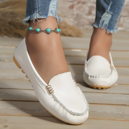 HIYF Round-Toe Flats,Breathable Orthopedic Slip On Walking Shoes