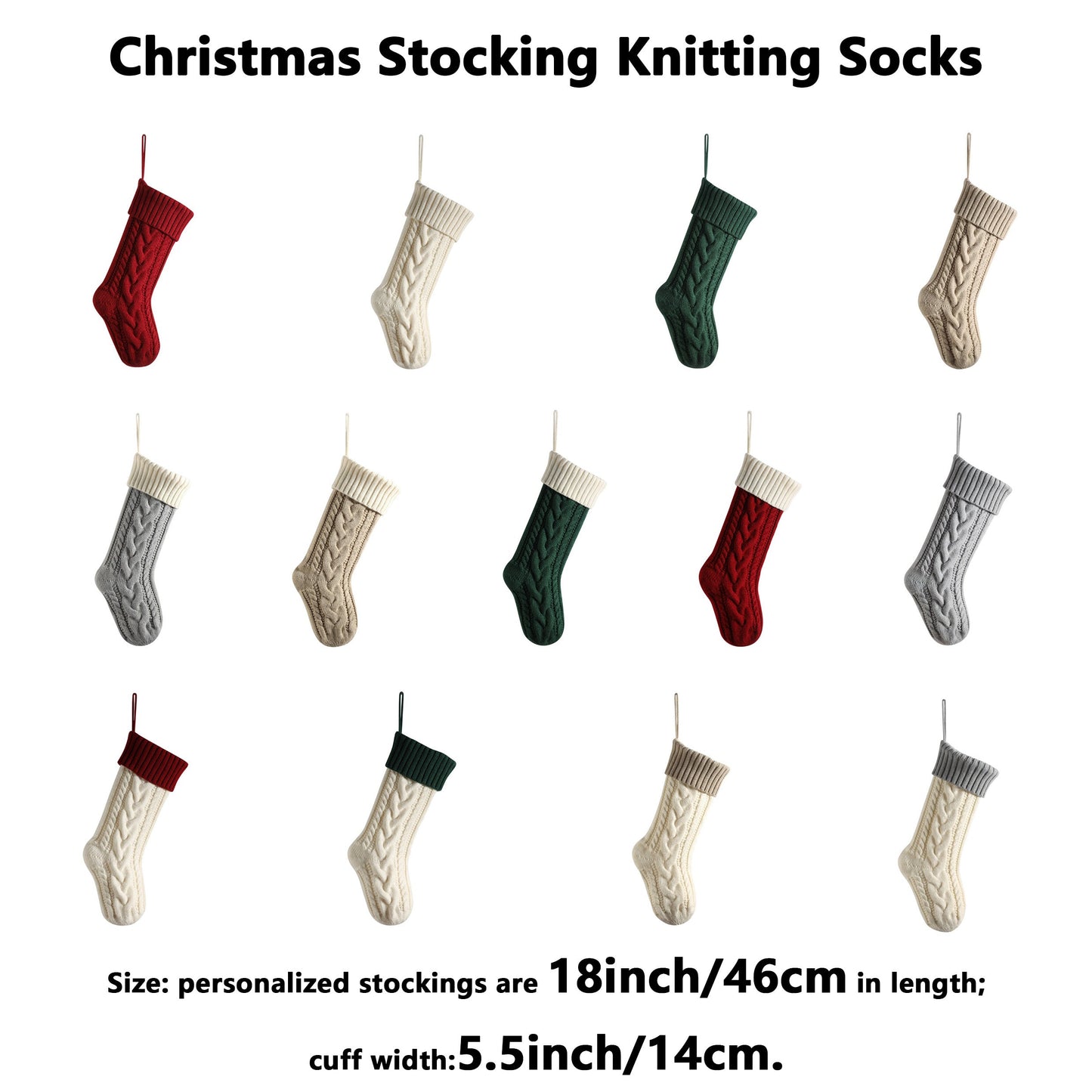 Christmas Stocking Knitting Socks （18inch/46cm）