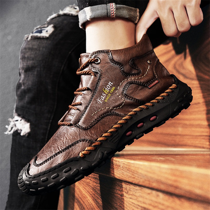 Men's Hand-Sewn Composite toe Cowhide Shoes Casual Shoes