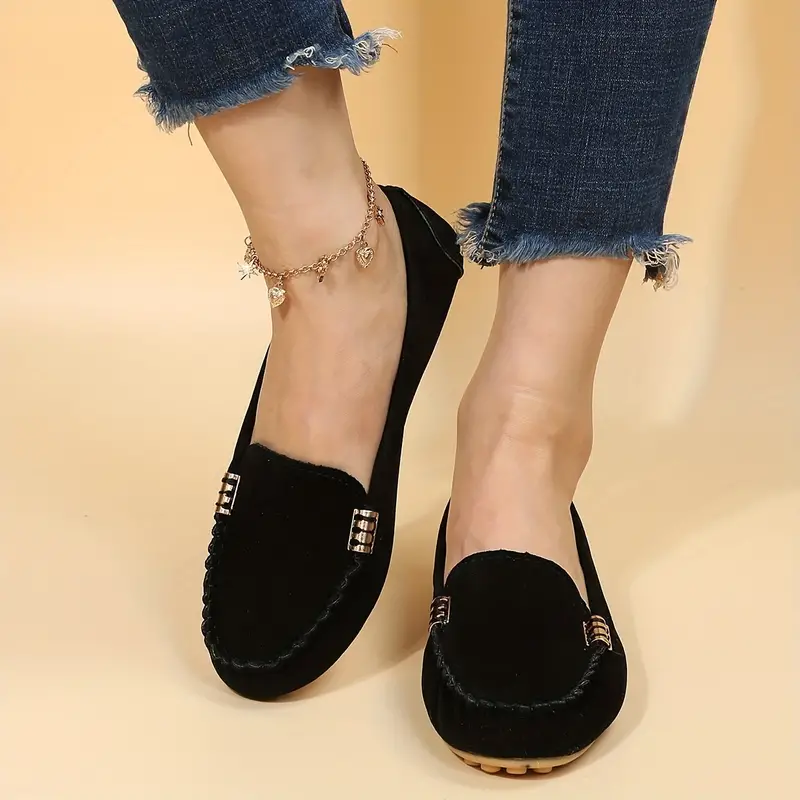 HIYF Round-Toe Flats,Breathable Orthopedic Slip On Walking Shoes